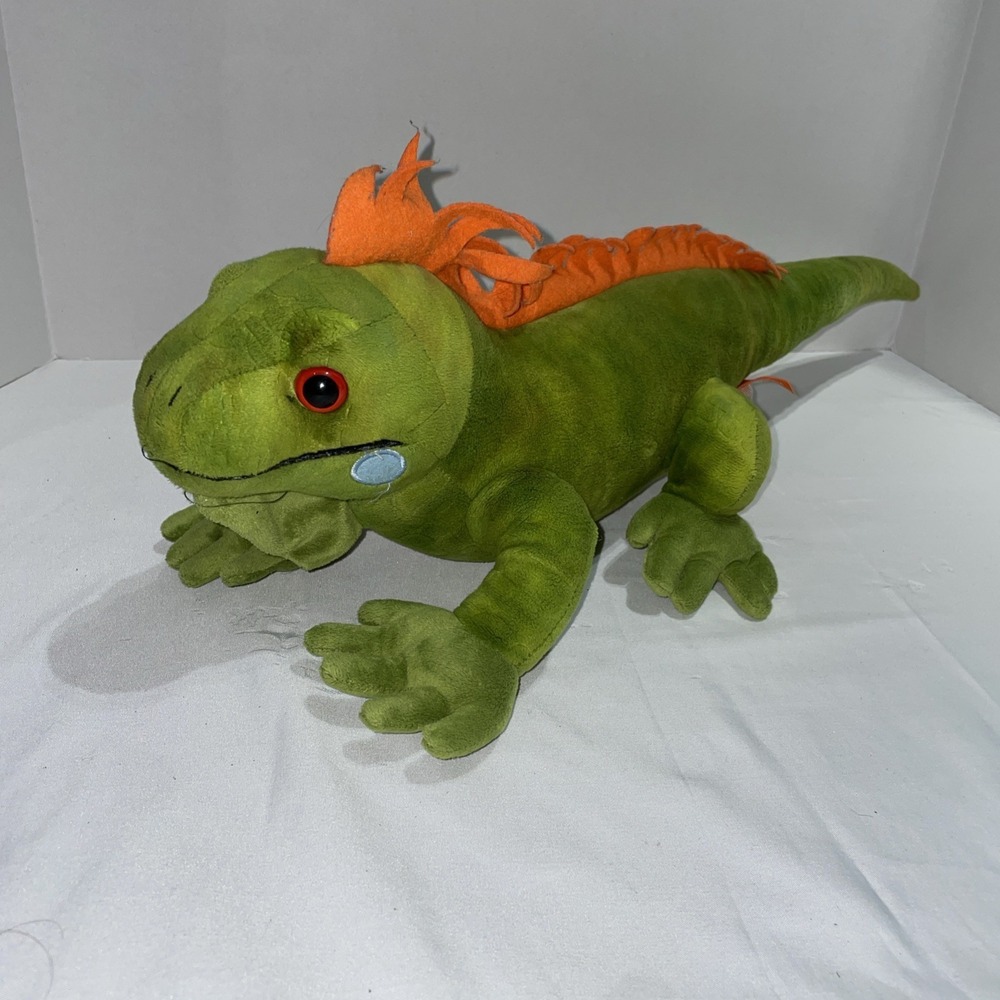 Iguana Cuddlekins Wild Republic Plush 24" Stuffed Animal Lizard Green Orange‎